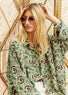 Kimono court imprimé Vert | Vêtements Femme Lauren Vidal 6