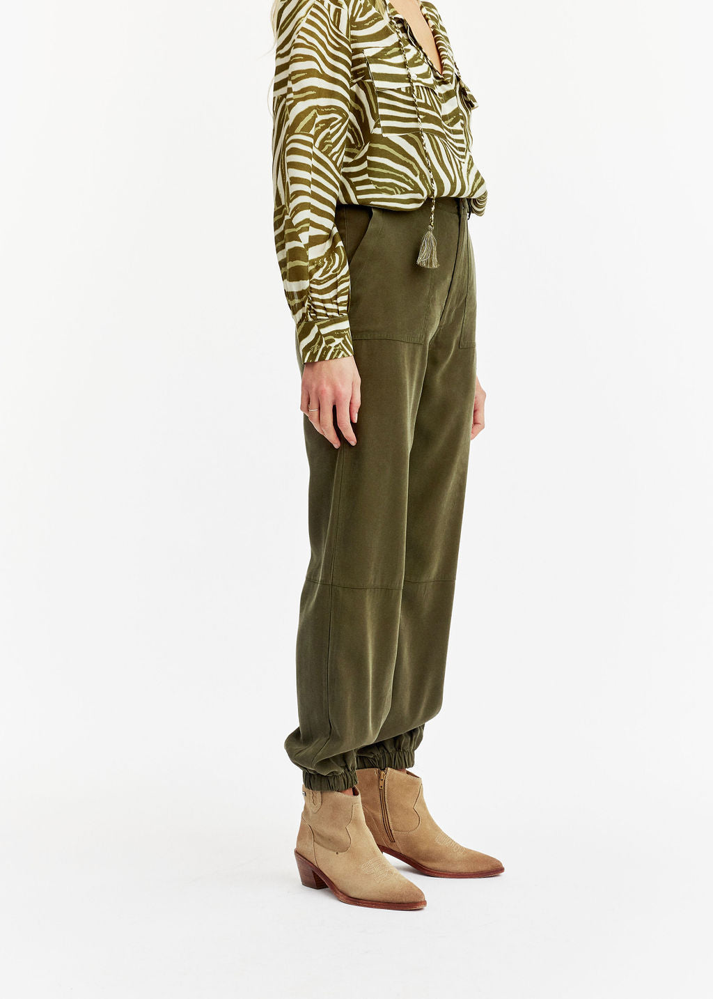 Pantalon en tencel Vert| Vêtements Femme Lauren Vidal 5