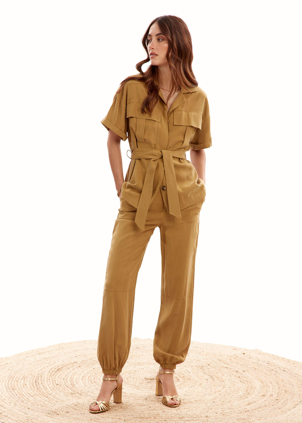 Veste saharienne manches courtes beige | Vêtements Femme Lauren Vidal 2