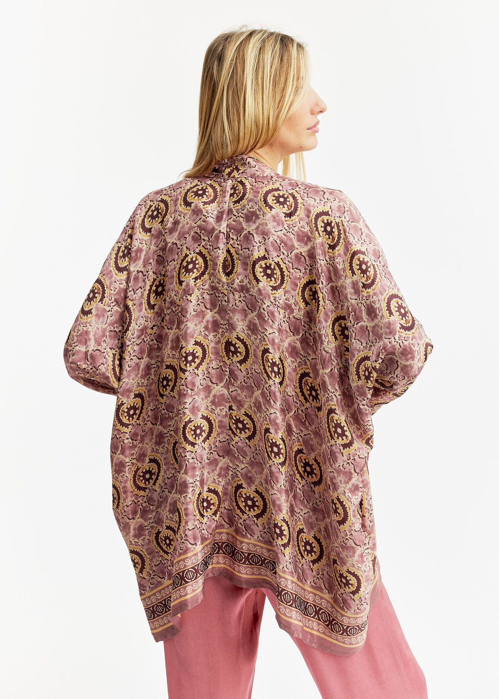 Kimono court imprimé rose | Vêtements Femme Lauren Vidal 3