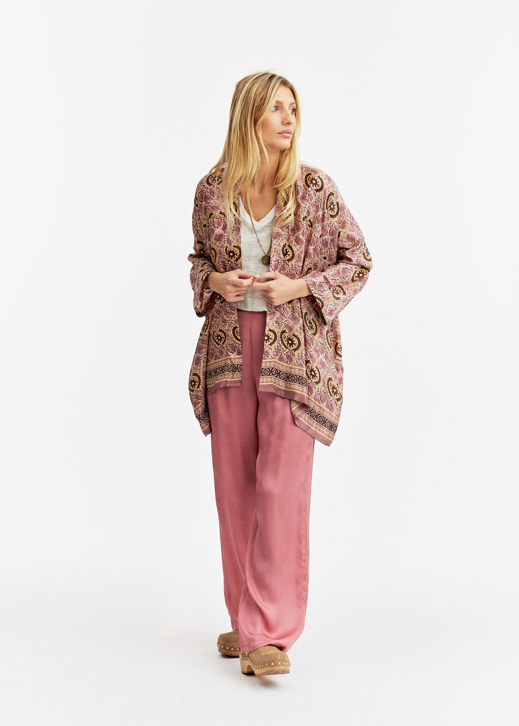 Kimono court imprimé rose | Vêtements Femme Lauren Vidal 5